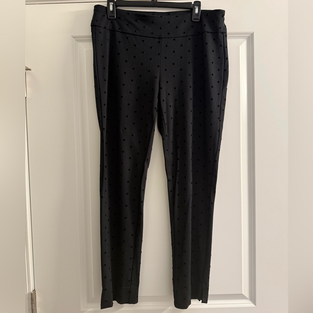 Zac & Rachel Polka Dot Casual Black Pants Size L